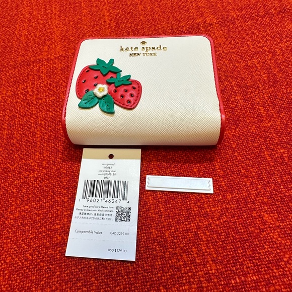 ❤️❤️❤️Kate Spade Strawberry Dreams Small Zip Around Bifold Wallet, Multi❤️❤️❤️ - Picture 10 of 13